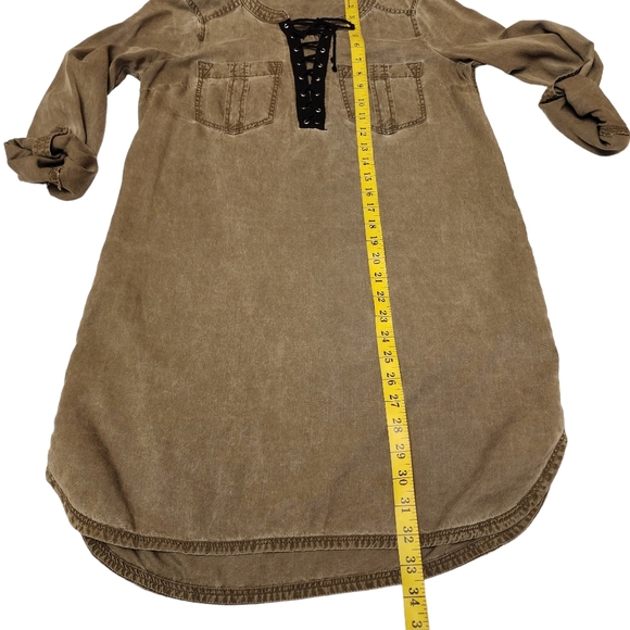 Express Army Green Utility Mini Dress S - Picture 7 of 12